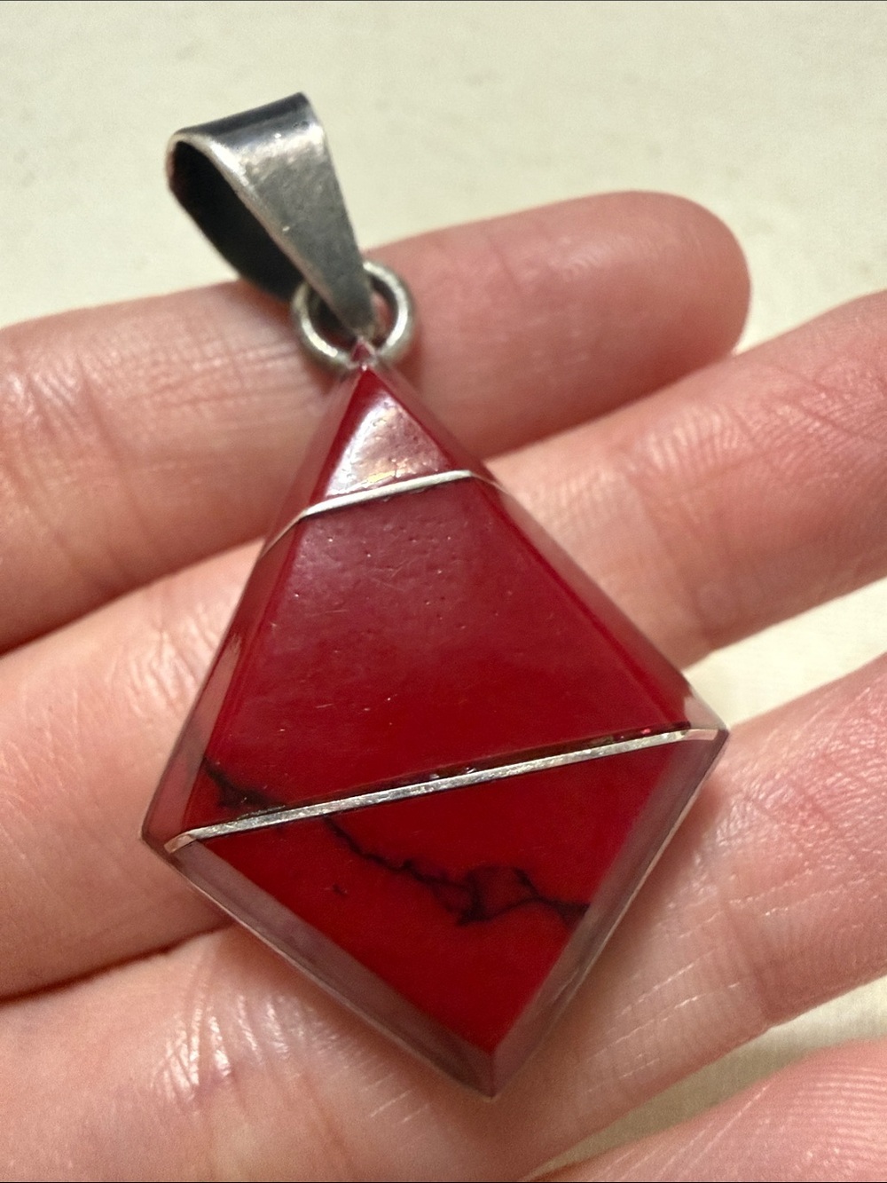 Sterling Silver 925 Triangle Pendant Necklace